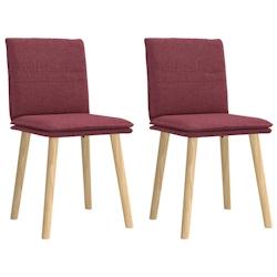 VidaXL Chaises à Manger Lot De 2 Rouge Bordeaux Tissu - 4101258_0