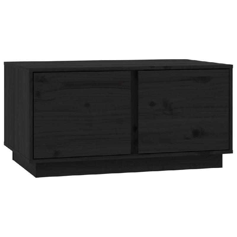 VidaXL Table basse Noir 80x50x40 cm Bois massif de pin Modèle Helios Industriel - 814423_0