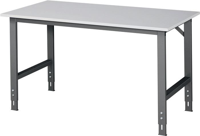 Établi d'atelier 1500x800x760-1080 mm - Plateau mélaminé - Châssis anthracite RAU_0