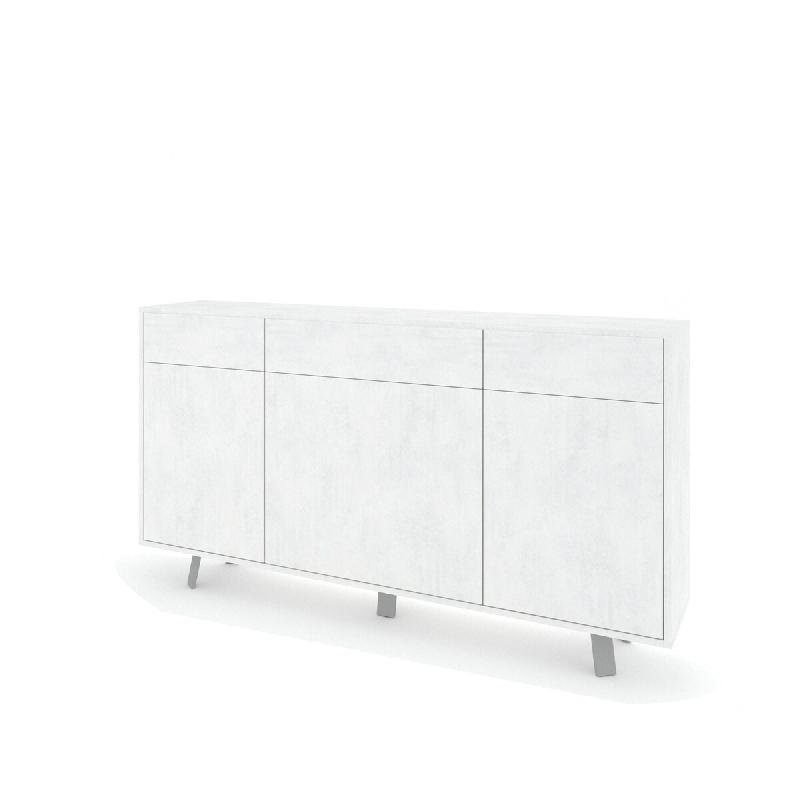 AQA Design Buffet VENBRUK avec 3 portes/3 tiroirs en mélamine pierre blanche L.164 P.41 H.92 MP07045 - multicolore Bois manufacturé MP07045_0