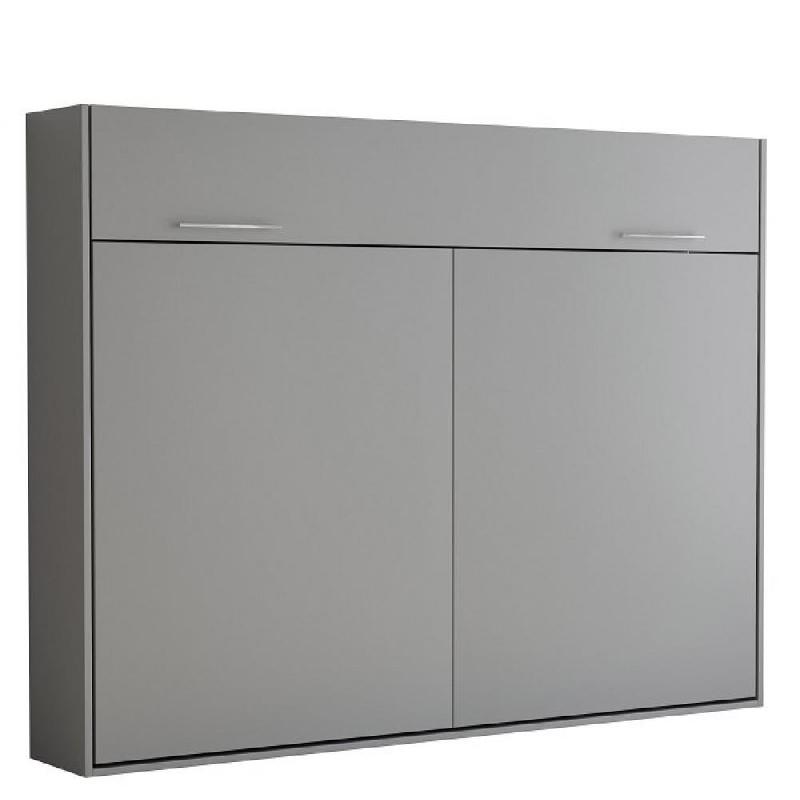 ARMOIRE LIT ESCAMOTABLE VERTIGO GRIS MAT COUCHAGE 160*200 CM_0