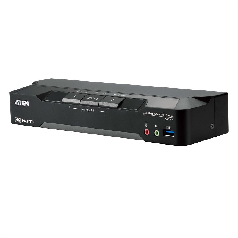 ATEN CM1942 Mini-commutateur KVM matriciel Boundless double écran DisplayPort 4K à 2 ports_0