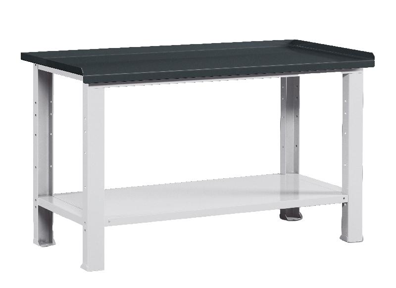 Établi métallique Fortis - plateau acier - charge 1000 kg - dimensions L.1507 x P.705 x H.855 mm - coloris gris_0