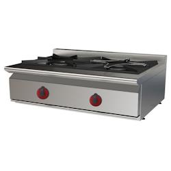 EURAST - Réchaud a gaz 2 feux sur table - 800x550x280 mm - 12,5 Kw - 33068055 - inox 33068055_0