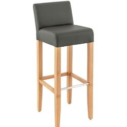 Tabouret de bar Ambre - France Mobilier CHR - Hêtre et similicuir PVC LOTOS, 44 x 36 x 100 cm, Gris éléphant_0