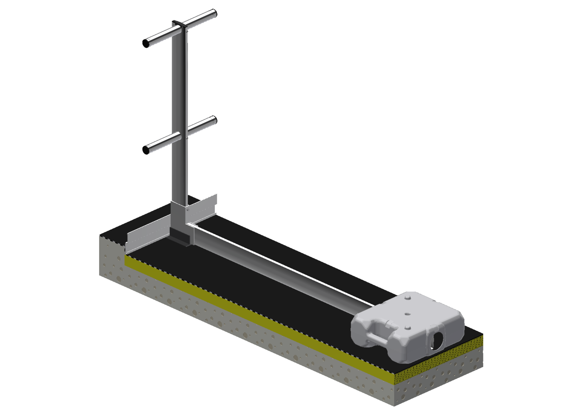 Garde corps autoportant pour toiture terrasse, constitué d'un montant profilé en aluminium - GM T22_0