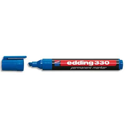 MARQUEUR EDDING 330 PERMANENT- CORPS PLASTIQUE- POINTE BISEAUTEE - COLORIS BLEU