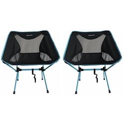 Midland 2 Chaises Moonlight Pliante Ultra Légère Et Compacte Camping Noir/bleu + Sac De Transport Usage Non Intensif Midland - noir 3665476539170_0