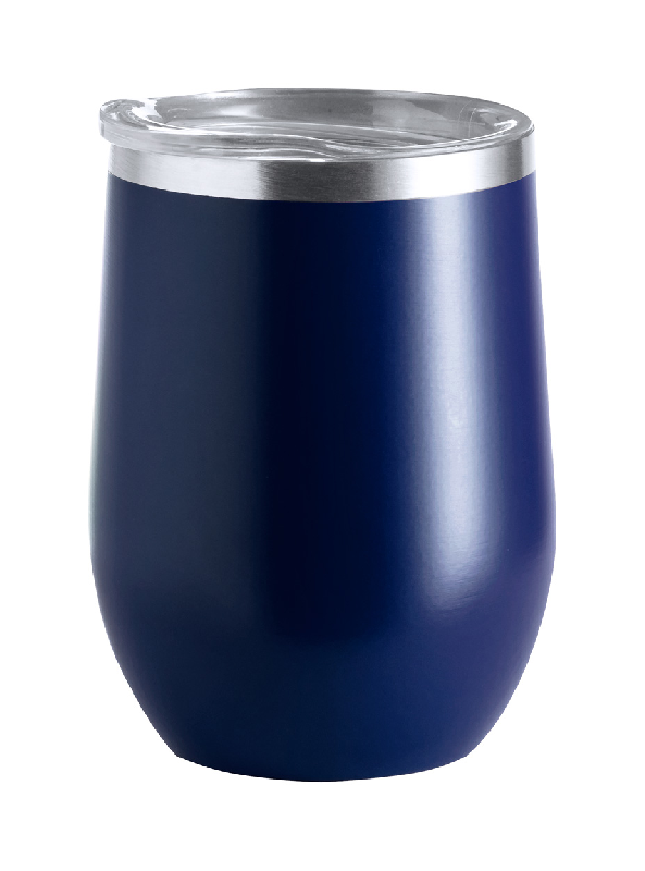 Mug thermo - double paroi en acier inoxydable - 350 ml - couleur bleu foncé_0