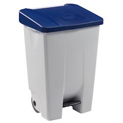 Rossignol - Poubelle mobile à pédale 80L MOBILY - bleu - bleu plastique 59187_0