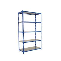 PROREGAL Étagère pour charges lourdes METAL SHARK | HxLxP 180x90x50cm | Charge du compartiment 180kg | Bleu galvanisé - gris métal PR_RS3-40_0