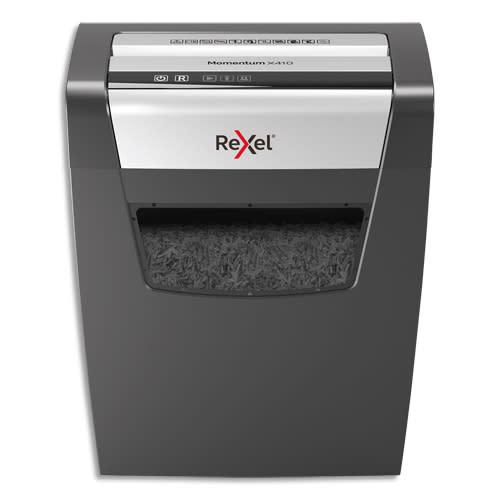 Rexel destructeur de documents momentum x410 p-4, coupe croisée, 4x28mm, 10 feuilles, 23 litres 2104571eu_0