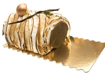 Semelle bûche or / blanc - bord festonné_0