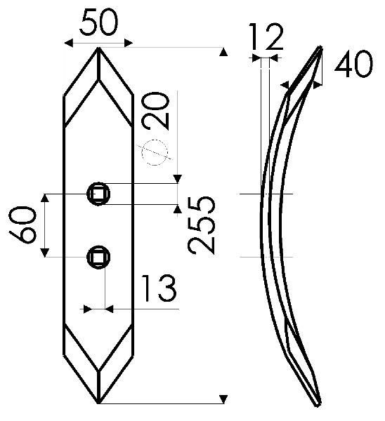 SOC EPAIS 50X12X255 664601 ADAPTABLE EBRA NIAUX