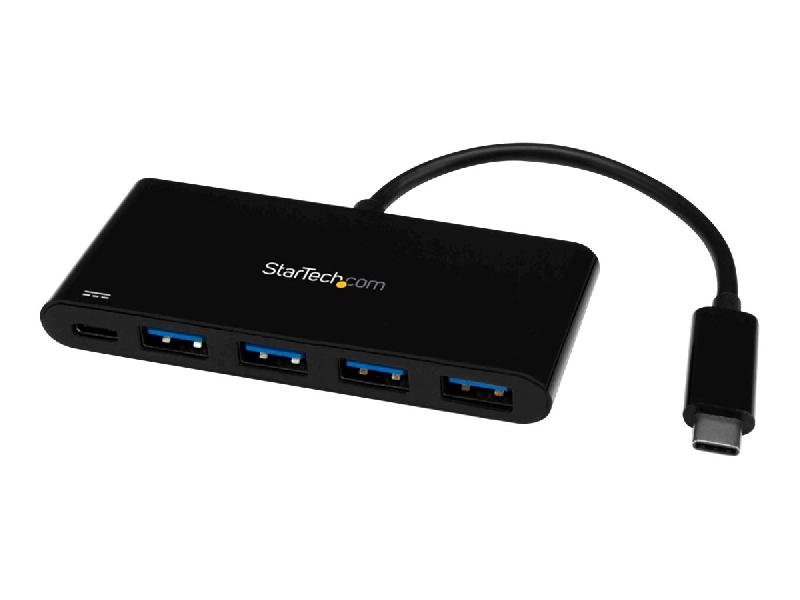 STARTECH.COM 4 PORT USB C HUB WITH 4 USB TYPE-A PORTS (USB 3.0 SUPERSPEED 5GBPS), 60W POWER DELIVERY PASSTHROUGH CHARGING, USB 3.1 GEN 1/USB 3.2 GEN 1 LAPTOP HUB ADAPTER, MACBOOK, DELL - WINDOWS/MACOS/LINUX (HB30C4AFPD) - CONCENTRATEUR (HUB) - 4 PORTS