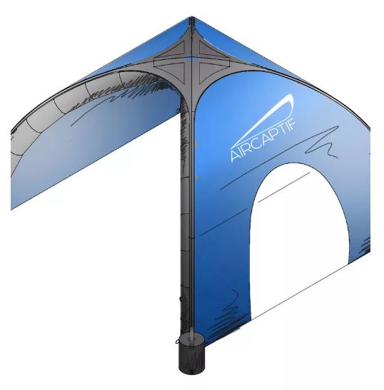 Tente igloo personnalisable - Léger, compact, autonome - AirCaptif avec flancs interchangeables_0