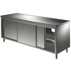 Virtus group Meuble Inox Neutre Traversant avec Portes Coulissantes   Gamme 700 mm   Virtus - blanc plastique polypropylène 7864851057315_0