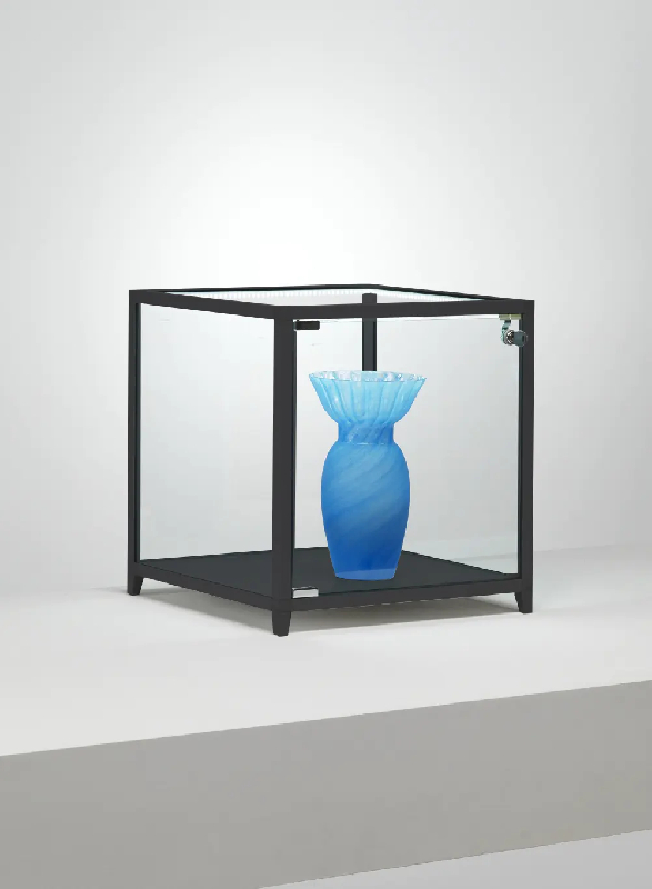Vitrine cube kl43va - aluminium laqué noir_0