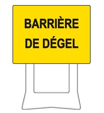 29987 - Panneau de chantier KC1 barrière de dégel - dimensions 600 x 800 mm - rétroréfléchissant T1 ou T2_0