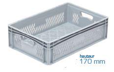 Bac en plastique ajouré - 567*367*155 mm - 33,1 litres - gris_0