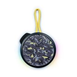 Bigben Party - Enceinte Bluetooth Ronde Avec Dragonne Et Effets Lumineux - 15w - Noir Et Jaune Camouflage - 3499550388282_0