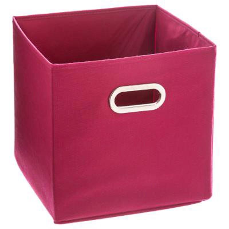 Boîte de rangement pliable premium 31x31 cm - Couleur framboise - Paris Prix_0