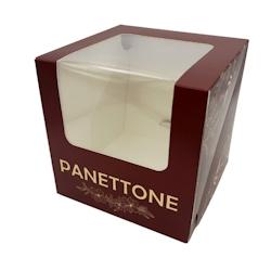 Boîte panettone 155x155x155mm à fenêtre x75 JORIDEAL - beige en carton 3519400681551_0
