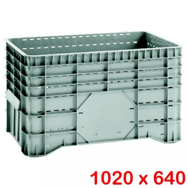 Caisse-palette légère 300 litres ajourée - Sur pieds - Polyéthylène PE - Rolléco_0