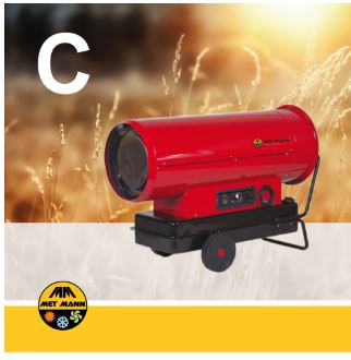 Chauffage diesel portable pour espaces industriels ou d'élevage ouverts, puissance de chauffage de 38 à 111 kW - MI_0