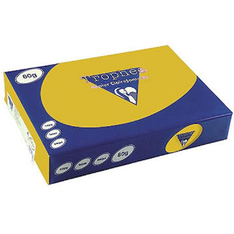 CLAIREFONTAINE PAPIER COULEUR POLYVALENT A3 JAUNE SOLEIL DE 80 G/M² (PRIX À L'UNITÉ)