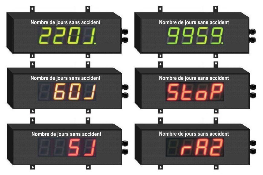 Indicateur d'accident du travail et compteur journalier chiffres de 6 cm (luminosité intérieur)_0