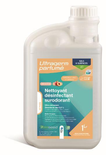Désinfectant désodorisant Ultragerm pêche 1L doseur - B001 - détergent surodorant bactéricide, fongicide, virucide_0