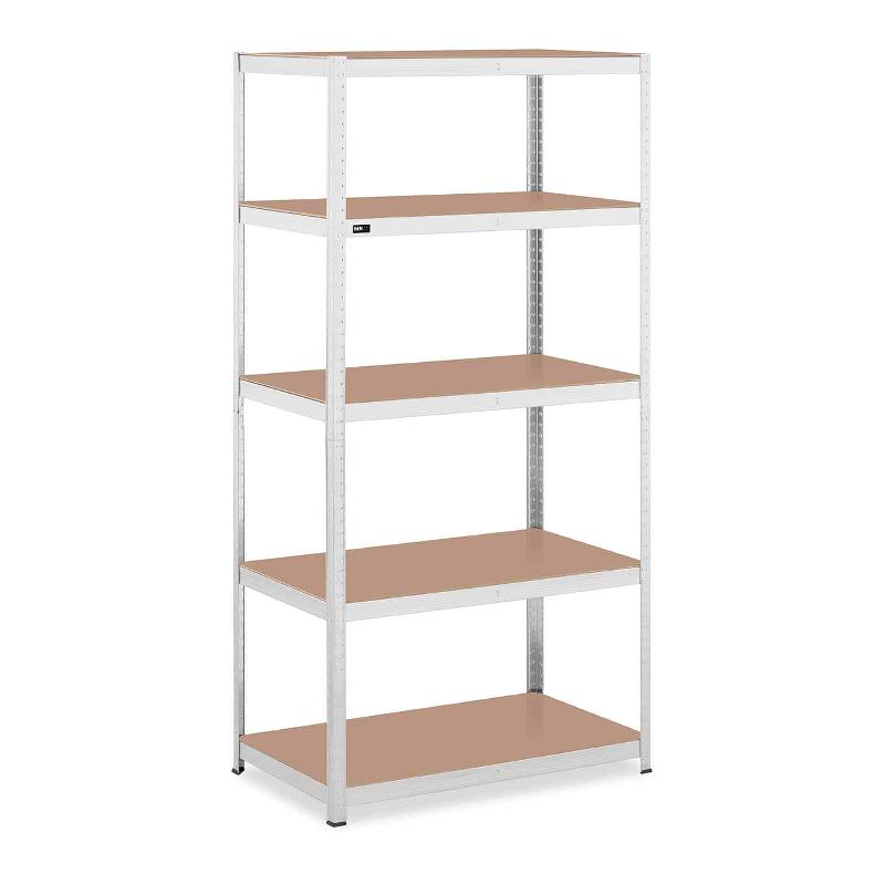 Étagère charge lourde 100 x 60 x 197 cm - 5 tablettes réglables - 150 kg par tablette - acier galvanisé - garage/atelier - gris 14_0005173_0