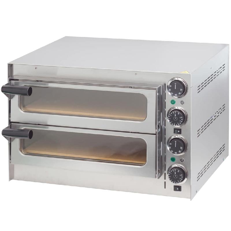 Four à pizza en acier inoxydable 2 chambres 2700 W_0