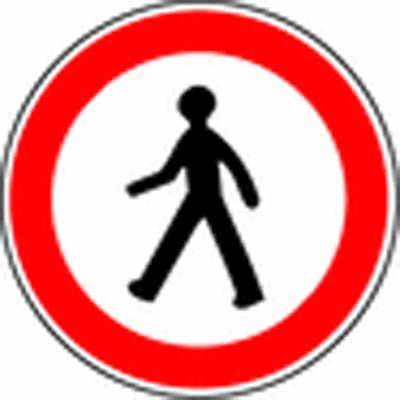 Panneau de signalisation - interdit aux pietons_0