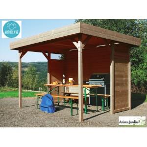 Pavillon de jardin en bois autoclave 19mm - S710 Regensburg - Toit 8,90 m² - Origine Scandinavie/Russie_0