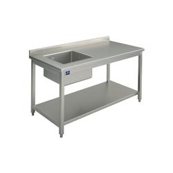 Mastro Plonge Inox avec Bac et Dosseret 1 Étagère - Profondeur 600 mm - Virtus - l200- L- P60- h85- - 0698142811884_0