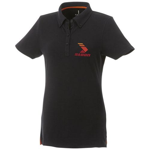 Polo boutonné manches courtes femme Atkinson - tissu extensible - 95% coton et 5% élasthanne - 200 g/m²_0