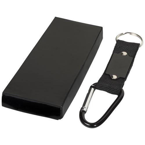 Porte-clé mousqueton Strap 11811600 - aluminium avec plaque métallique - coffret noir inclus_0