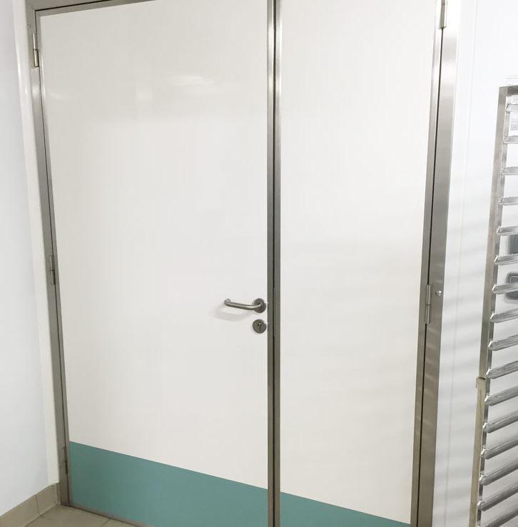 Porte semi-isolante ACOTECH - mousse polyuréthane injectée 40 mm - huisserie inox à rupture de pont thermique_0