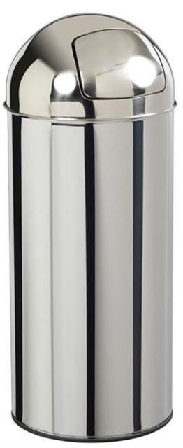 Poubelle Couvercle Push 45L - Acier Poudré ou Inox - Trappe avec Retour Automatique_0