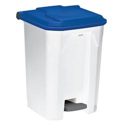 Rossignol - Poubelle de tri à pédale 50L UTILO - blanc/bleu - bleu plastique 54041_0
