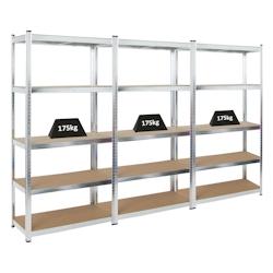 PROREGAL MegaDeal 3x étagère robuste RAGNAR, HxLxP 180x90x40cm, Charge du compartiment 175kg, Galvanisé, Étagère de garage, étagère de cave - a_0