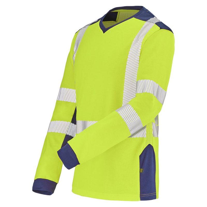 T-shirt manches longues fluo safe xp hv jaune/bleu marine t0/xs - CEPOVETT - 22-9t85-701-0/xs - 845395_0