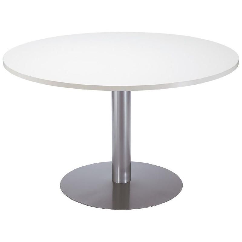 TABLE MODULAIRE RONDE - PIÈTEMENT TULIPE ALUMINIUM - PLATEAU CHÊNE