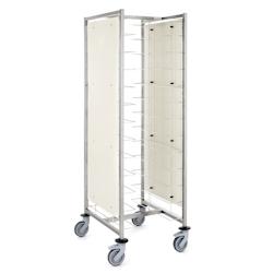 Tournus Equipement Chariot cafétéria 2 x 12 niveaux avec parois pour plateaux 400 à 480 mm Tournus - 800094 - gris inox 800094_0