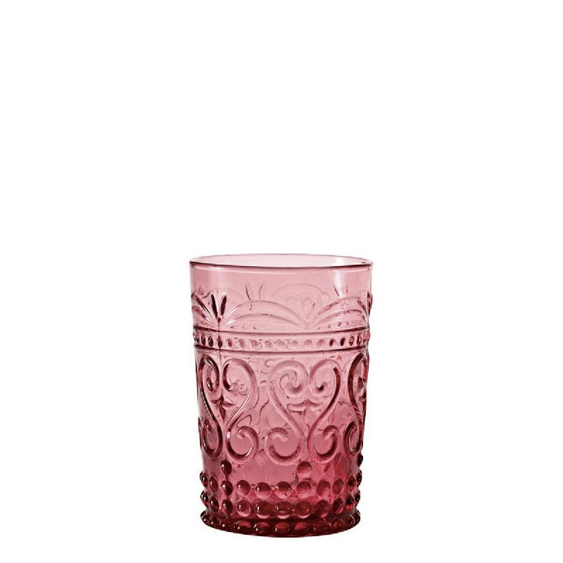 Zafferano Lot De 6 Gobelets Série Provenzale En Verre Coloré Pourpre Travaillés À La Main Avec Décor En Relief Pour Une Table Élégante Et Rusti_0