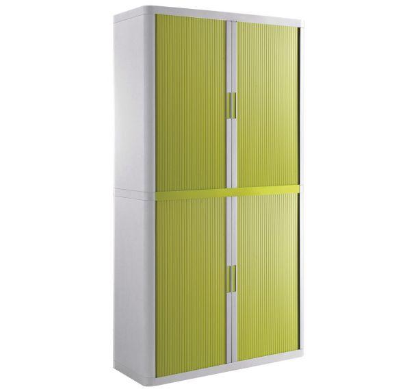 ARMOIRE EASY OFFICE HAUTEUR 204 CM CORPS BLANC RIDEAUX COLORIS VERT - MANUTAN COLLECTIVITÉS