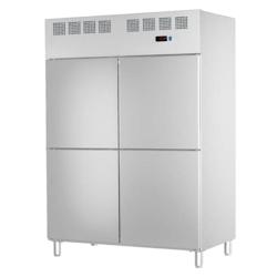 Armoire frigorifique 4 portes 530x650 gn 2/1 ou 400x600 - 1400x820x2010 mm - 380 W 230/1V - 79399509 Eurast - gris inox 79399509_0