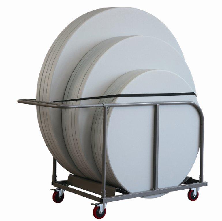 Chariot roulant pour tables rondes pliantes - Anse extensible - Compatible Planet120, Planet150, Planet180_0